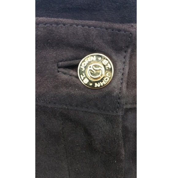 St. John Sport Dark Brown Suede Leather Pants 8 - Picture 2 of 6